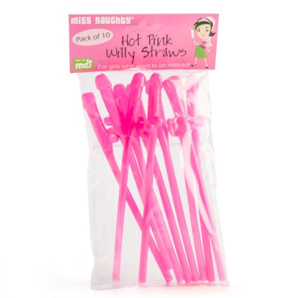 Hot Pink Willy Straws