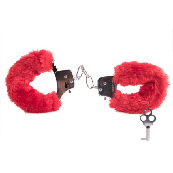 Red Furry Love Cuffs