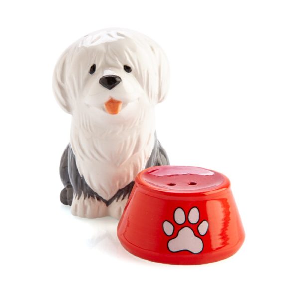 Furever Pets Sheepdog and Bowl Salt Pepper Set