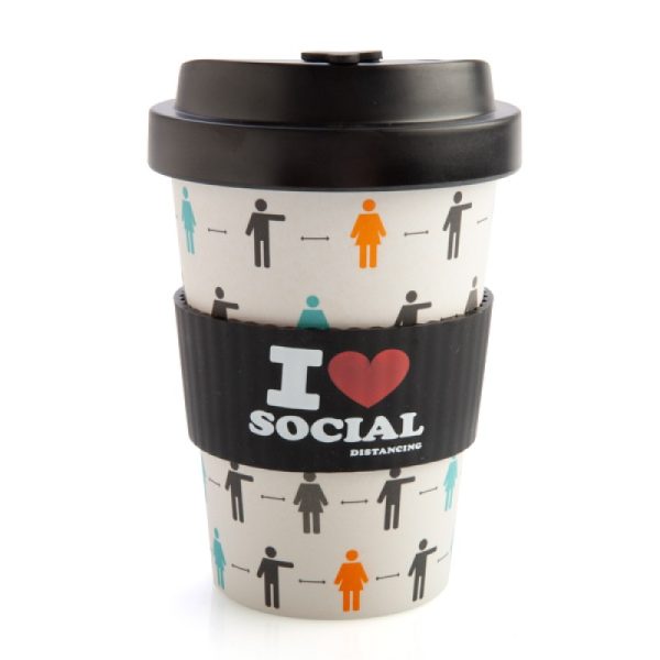 I Heart Social Distancing Eco to Go Bamboo Cup