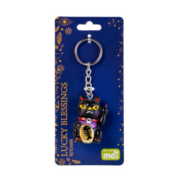 Rude Lucky Cat Keychain