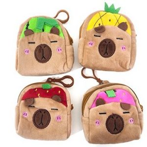 KEY CHAIN PURSE – CAPYBARA PLUSH FRUIT (4 ASSTD)