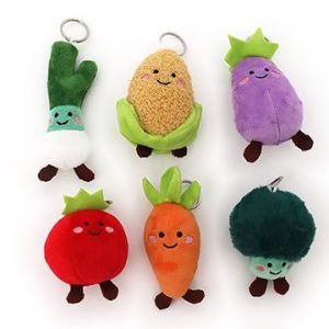 PLUSH FRUIT & VEGETABLE KEYCHAIN (6 ASSTD) – 9cm