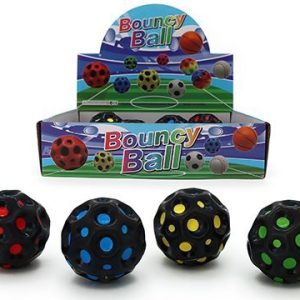 PU BOUNCY BALL – BLACK COLOUR DOT (4 ASSTD) – 7cm