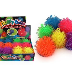 MEDIUM 12CM TWO TONE FLASHING FLUFFY BALL