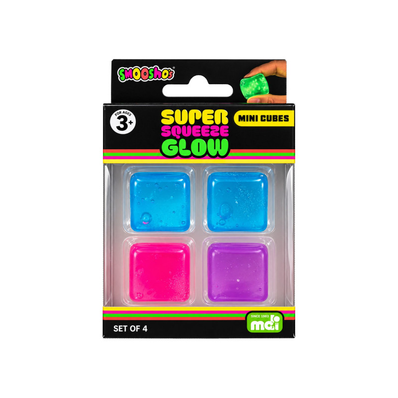 Mini Cube GID Smooshos Super Squeeze Set of 4 - Blueberry Express Mini Cube GID Smooshos Super Squeeze Set of 4