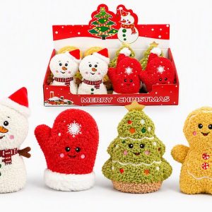 PLUSH – CUTE CHRISTMAS FIGURES (4 ASSTD) – 13-15cm
